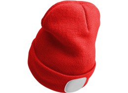 Čepice s čelovkou 180lm, nabíjecí, USB, univerzální velikost, bavlna/PE, červená