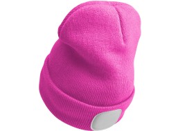 Čepice s čelovkou 180lm, nabíjecí, USB, univerzální velikost, bavlna/PE, růžová
