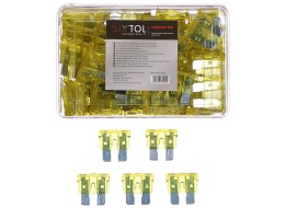 Sada nožových automobilových pojistek MECHANIC FUSE SET 20A, 100ks