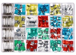 Sada nožových a skleněných automobilových pojistek MECHANIC FUSE SET 215
