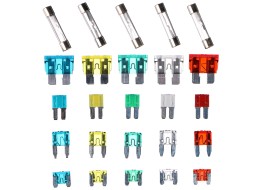 Sada nožových a skleněných automobilových pojistek MECHANIC FUSE SET 215