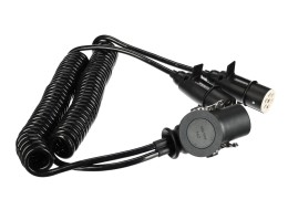 Propojovací spirálový adaptér z 15pin na 2x 7pin zástrčku (S+N) TRAILER CABLE 9, 24V, 3,5m