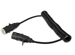 Propojovací spirálový kabel 7pin typ S TRAILER CABLE 10, plastová zástrčka, 24V, 3,5m