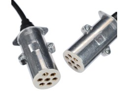 Propojovací spirálový kabel 7pin typ S TRAILER CABLE 12, kovová zástrčka, 24V, 3,5m