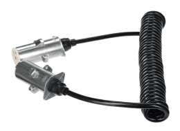 Propojovací spirálový kabel 7pin typ S TRAILER CABLE 12, kovová zástrčka, 24V, 3,5m
