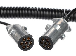 Propojovací spirálový kabel 7pin typ N TRAILER CABLE 13, kovová zástrčka, 24V, 3,5m