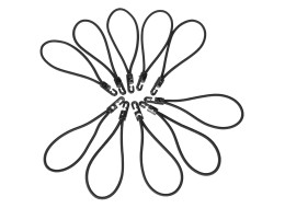 Sada upínacích gum s plastovým hákem CARGO CORD SET 2, 20cm, 10ks