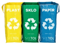 Tašky na tříděný odpad SORT EASY 3 SLIM, 18x30x40 cm, 3 x 22 l, 3 ks