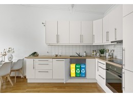 Tašky na tříděný odpad SORT EASY 3 SLIM, 18x30x40 cm, 3 x 22 l, 3 ks
