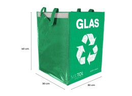Taška na tříděný odpad SORT EASY GLAS DE, 30x30x40cm, 36l