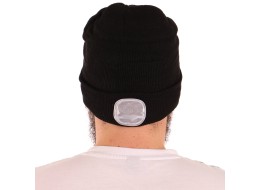 Čepice s čelovkou 180lm, nabíjecí, USB, univerzální velikost, bavlna/PE, černá