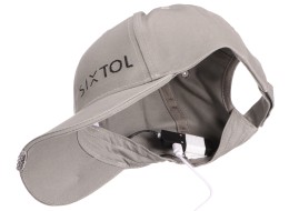Kšiltovka s LED světlem B-CAP 25lm, nabíjecí, USB, univerzální velikost, šedá