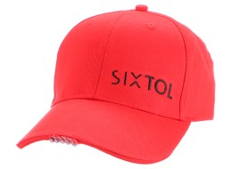 Kšiltovka s LED světlem B-CAP 25lm, nabíjecí, USB, univerzální velikost, červená