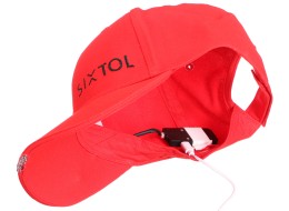 Kšiltovka s LED světlem B-CAP 25lm, nabíjecí, USB, univerzální velikost, červená