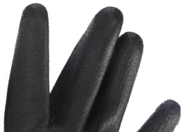Rukavice pracovní z polyesteru polomáčené v polyuretanu GLOVE PE-PU 9, černé, velikost 9