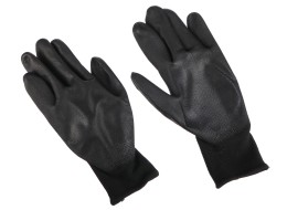 Rukavice pracovní z polyesteru polomáčené v PU GLOVE PE-PU 10, černé, vel 10