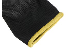 Rukavice pracovní z polyesteru polomáčené v polyuretanu GLOVE PE-PU 11, černé, velikost 11