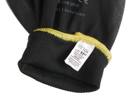 Rukavice pracovní z polyesteru polomáčené v polyuretanu GLOVE PE-PU 11, černé, velikost 11