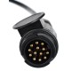 Prodlužovací 13pin kabel - závěsná zásuvka+zástrčka TRAILER CABLE 8, 12V, 5m