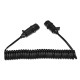 Propojovací spirálový kabel 7pin typ S TRAILER CABLE 10, plastová zástrčka, 24V, 3,5m