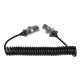 Propojovací spirálový kabel 7pin typ S TRAILER CABLE 12, kovová zástrčka, 24V, 3,5m