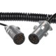 Propojovací spirálový kabel 7pin typ N TRAILER CABLE 13, kovová zástrčka, 24V, 3,5m
