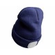 Čepice s čelovkou 180lm, nabíjecí, USB, univerzální velikost, bavlna/PE, modrá