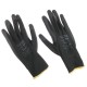 Rukavice pracovní z polyesteru polomáčené v polyuretanu GLOVE PE-PU 11, černé, velikost 11