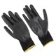 Rukavice pracovní z polyesteru polomáčené v polyuretanu GLOVE PE-PU 11, černé, velikost 11