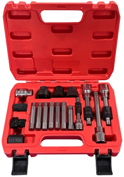 Sada na montáž a demontáž řemenic alternátoru MECHANIC PULLEY SET 2, 18 ks