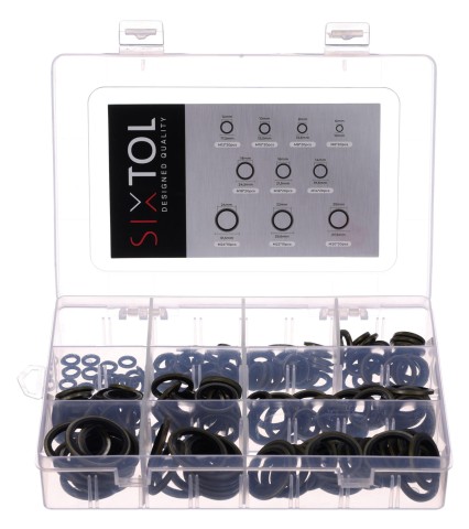 Sada těsnicích kroužků z NBR a oceli MECHANIC RING SET 3, M6–M24, 180 ks