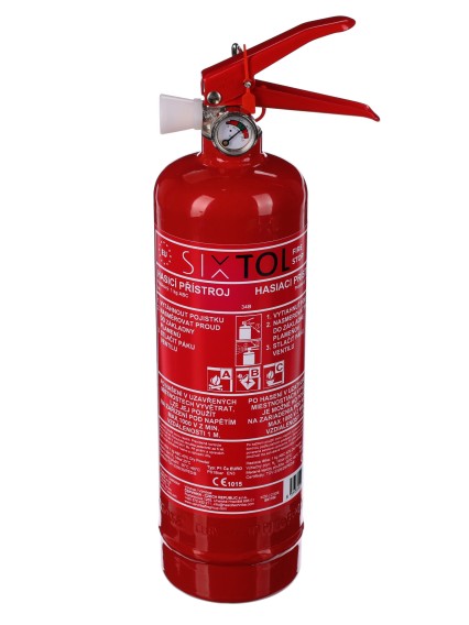 Práškový hasicí přístroj FIRE STOP 1 kg, ABC, celokovový, včetně kovového držáku
