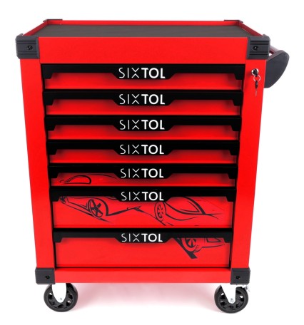 Dílenský vozík na nářadí MECHANIC TROLLEY KEVIN RED, 7 šuplíků
