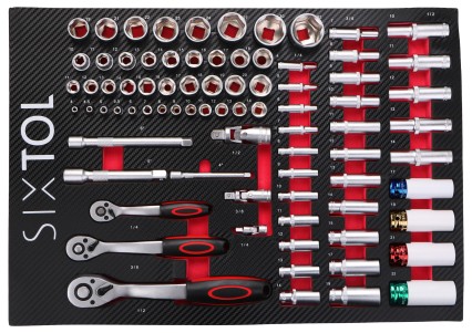 Modul s nářadím do dílenského vozíku MECHANIC TOOL TRAY 6, 80ks