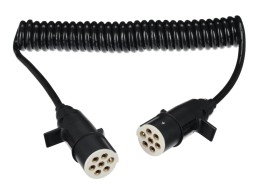 Propojovací spirálový kabel 7pin typ S TRAILER CABLE 10, plastová zástrčka, 24V, 3,5m