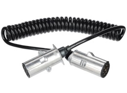 Propojovací spirálový kabel 7pin typ N TRAILER CABLE 13, kovová zástrčka, 24V, 3,5m