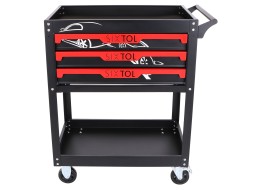 Dílenský vozík na nářadí MECHANIC TROLLEY JASON, 3 šuplíky, 1 police