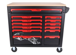 Dílenský vozík s nářadím MECHANIC TROLLEY TITAN 1559, 13 šuplíků, 1559 ks nářadí