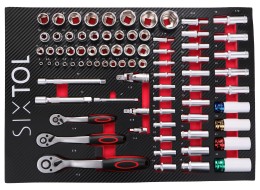 Modul s nářadím do dílenského vozíku MECHANIC TOOL TRAY 6, 80ks