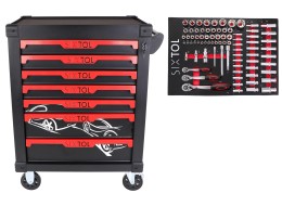Dílenský vozík na nářadí MECHANIC TROLLEY KEVIN 80, 7 šuplíků, 80 ks nářadí