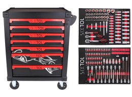 Dílenský vozík na nářadí MECHANIC TROLLEY KEVIN 182, 7 šuplíků, 182 ks nářadí