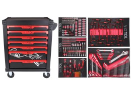 Dílenský vozík na nářadí MECHANIC TROLLEY KEVIN 253, 7 šuplíků, 253 ks nářadí