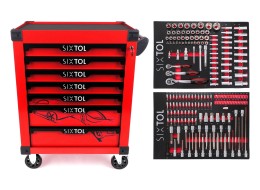Dílenský vozík na nářadí MECHANIC TROLLEY KEVIN RED 182, 7 šuplíků, 182 ks nářadí