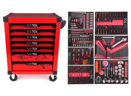 Dílenský vozík na nářadí MECHANIC TROLLEY KEVIN RED 326, 7 šuplíků, 326 ks nářadí