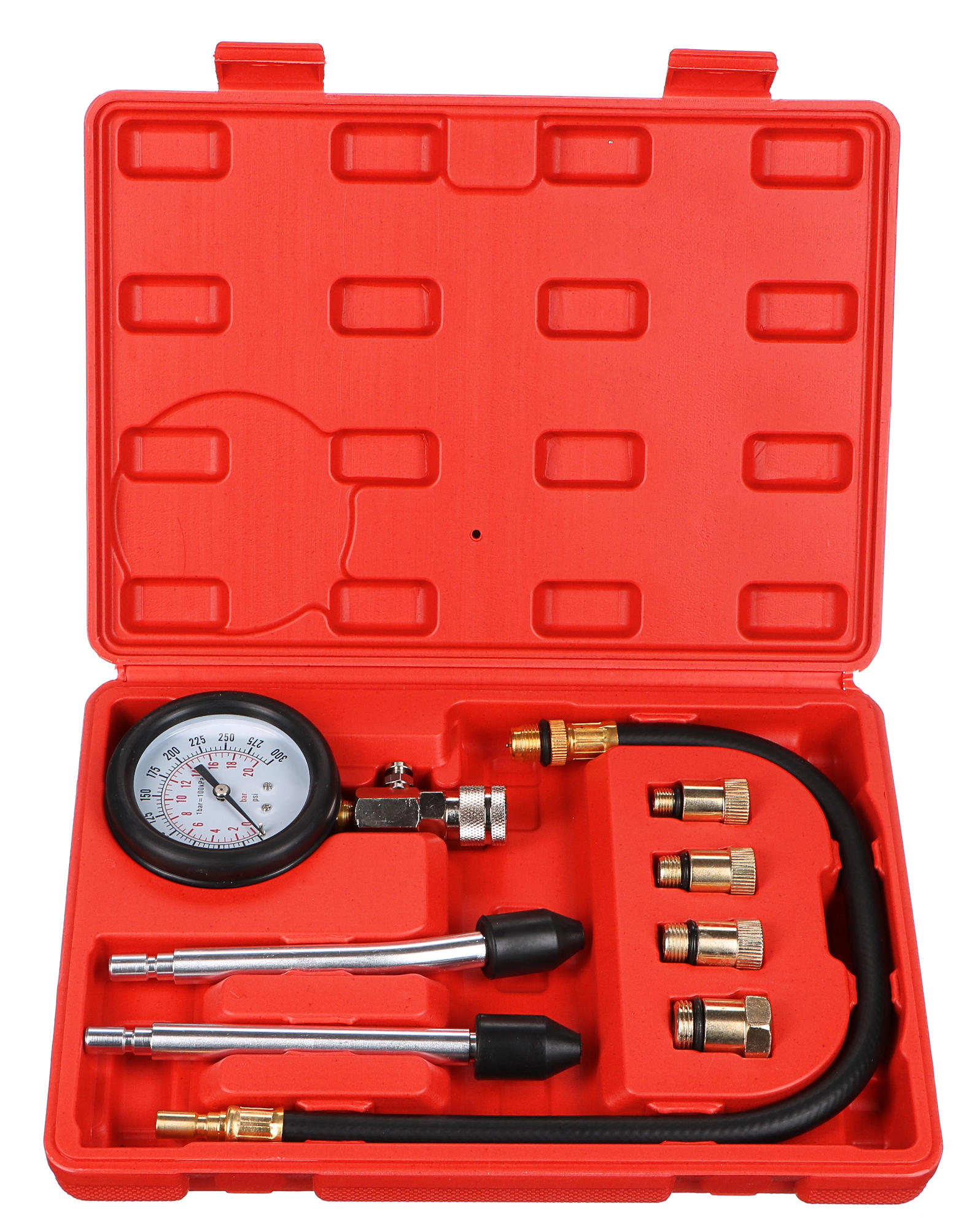 Fotografie produktu: Sixtol Sada pro testování komprese benzínových motorů MECHANIC ENGINE TESTER 8, 0-20bar, 8ks