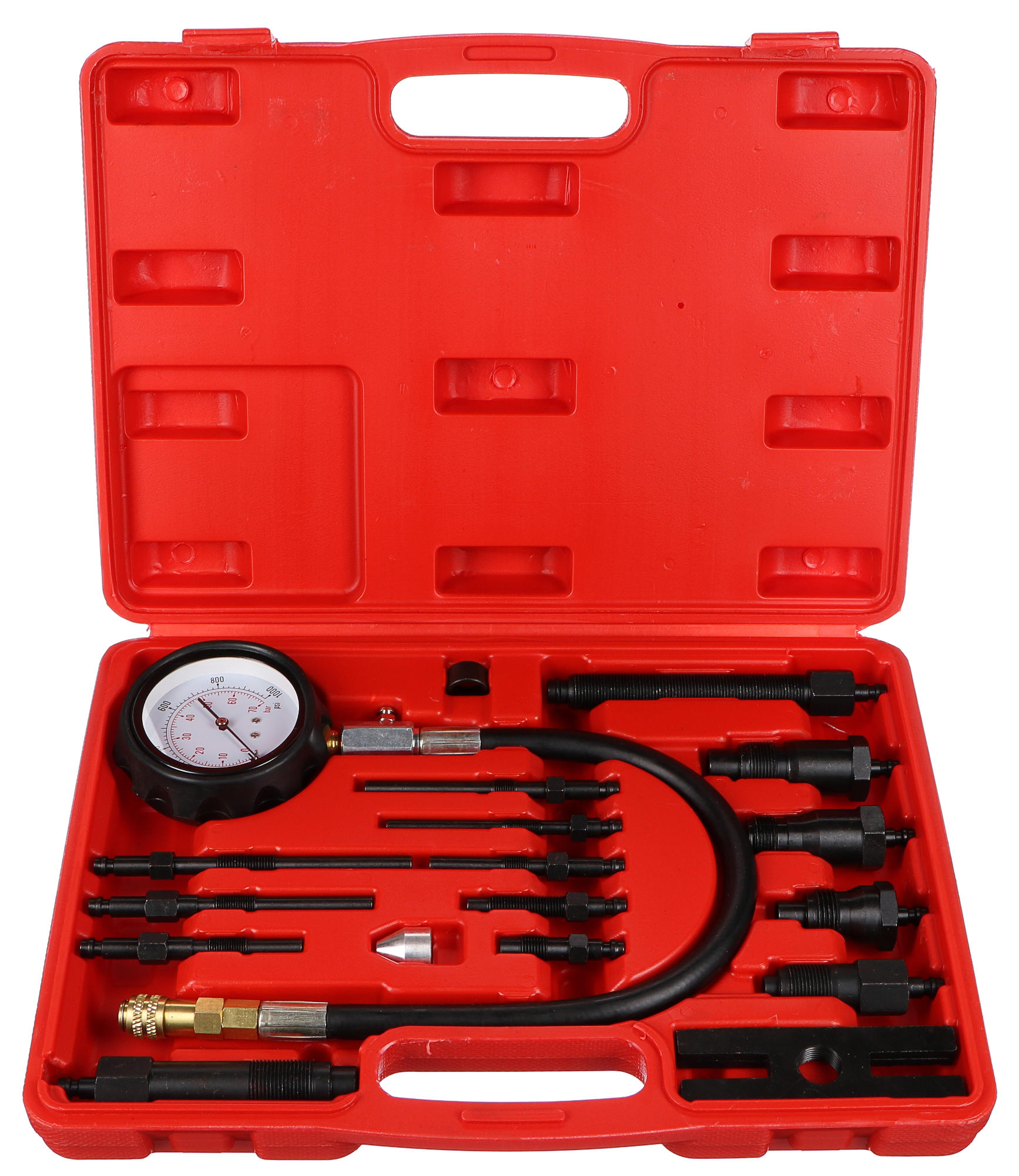 Fotografie produktu: Sixtol Sada pro testování komprese naftových motorů MECHANIC ENGINE TESTER 19, 0-70bar, 19ks