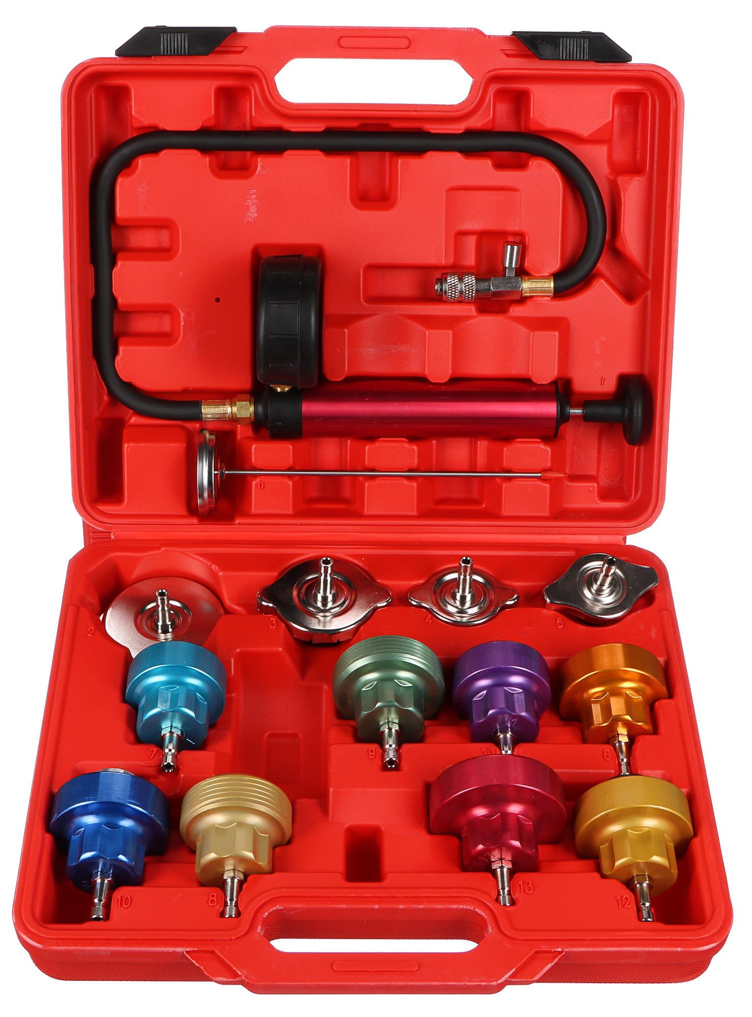 Fotografie produktu: Sixtol Sada pro testování chladícího systému MECHANIC COOLING TESTER 14, 0-2,5bar, 14ks