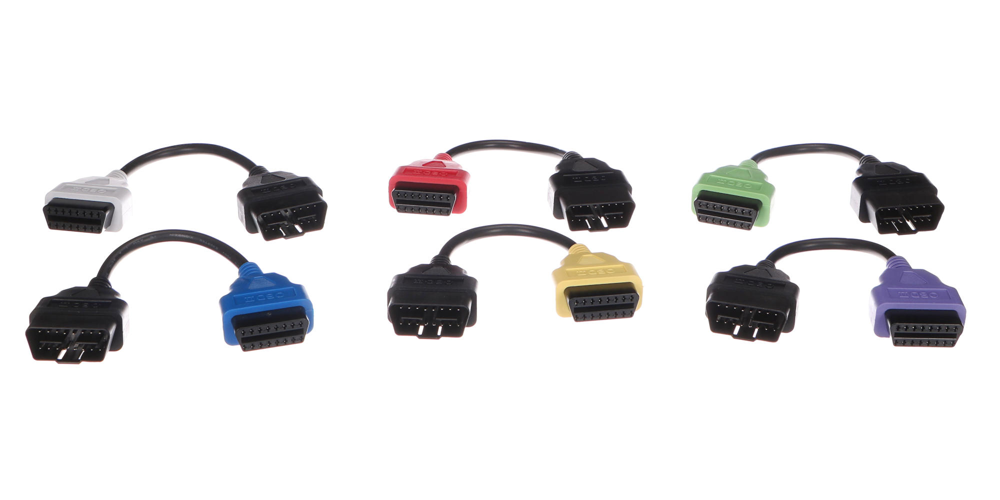 Fotografie produktu: Sixtol Kompletní sada OBD-II redukcí FiatECUScan pro osobní auta MECHANIC CABLE SET 3, 6ks
