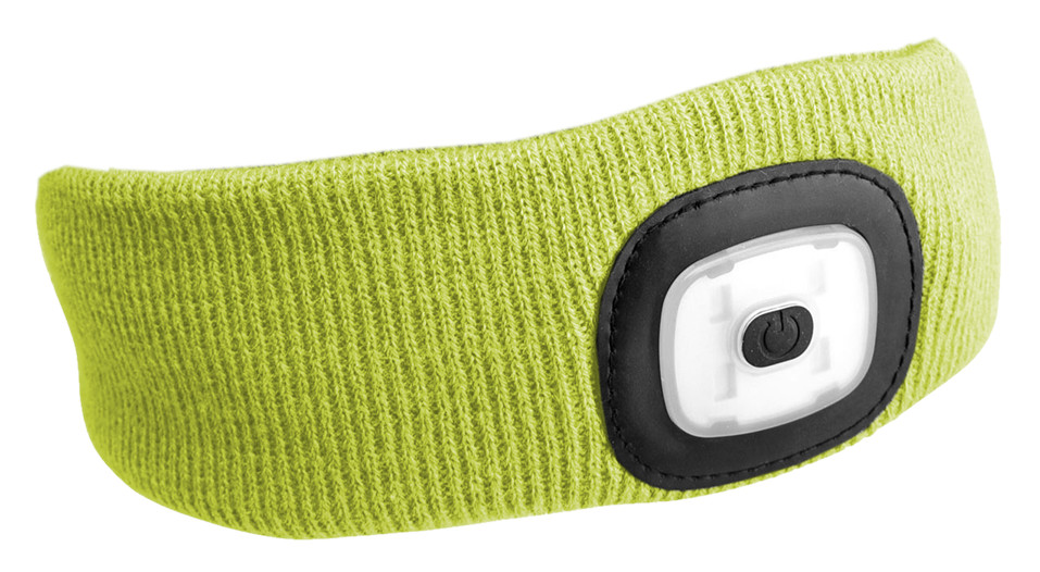 Fotografie produktu: Sixtol Čelenka s čelovkou 180lm, nabíjecí, USB, uni velikost, bavlna/PE, fluorescentní žlutá